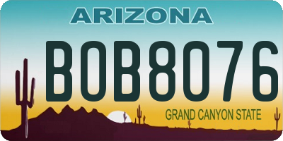 AZ license plate BOB8076