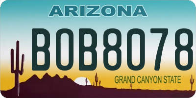 AZ license plate BOB8078