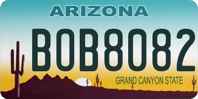 AZ license plate BOB8082