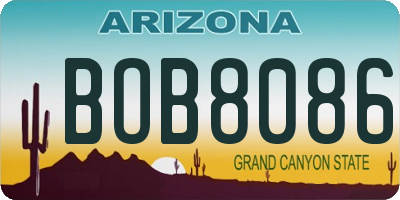 AZ license plate BOB8086