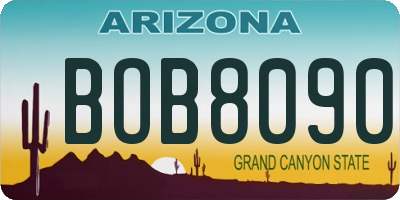 AZ license plate BOB8090