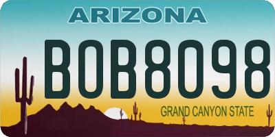 AZ license plate BOB8098