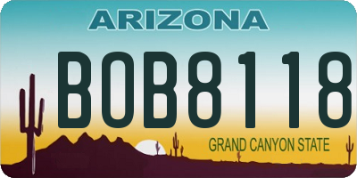 AZ license plate BOB8118