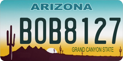 AZ license plate BOB8127