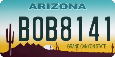 AZ license plate BOB8141