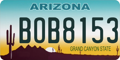 AZ license plate BOB8153