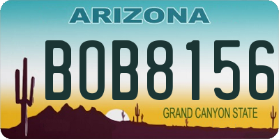 AZ license plate BOB8156