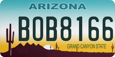 AZ license plate BOB8166