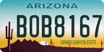 AZ license plate BOB8167