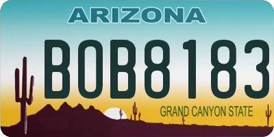 AZ license plate BOB8183