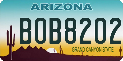 AZ license plate BOB8202
