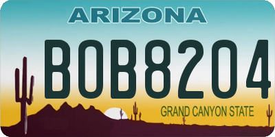 AZ license plate BOB8204