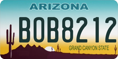 AZ license plate BOB8212