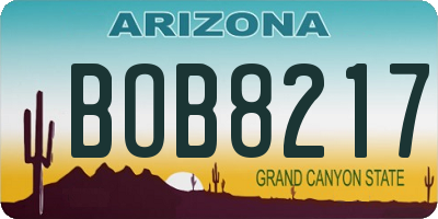 AZ license plate BOB8217