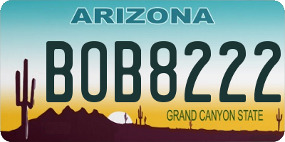 AZ license plate BOB8222