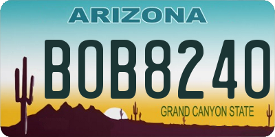AZ license plate BOB8240