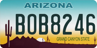AZ license plate BOB8246