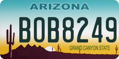 AZ license plate BOB8249