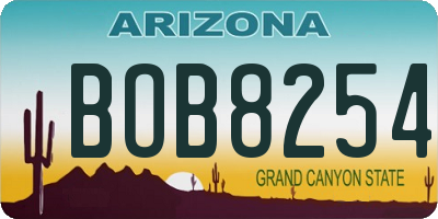AZ license plate BOB8254