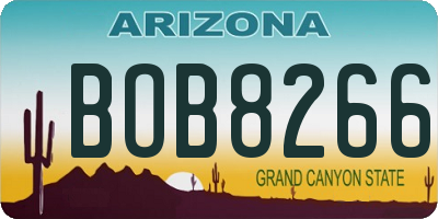 AZ license plate BOB8266