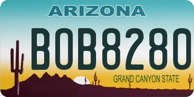 AZ license plate BOB8280