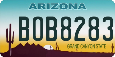 AZ license plate BOB8283