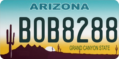 AZ license plate BOB8288