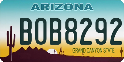 AZ license plate BOB8292