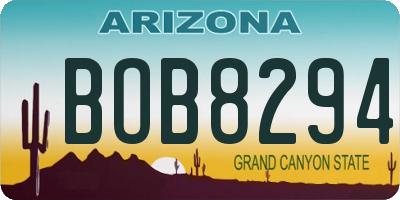 AZ license plate BOB8294