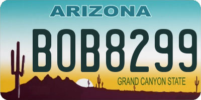 AZ license plate BOB8299