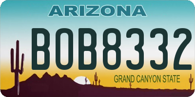 AZ license plate BOB8332