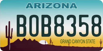 AZ license plate BOB8358