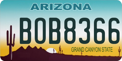 AZ license plate BOB8366