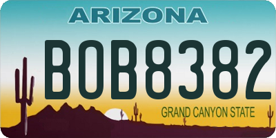 AZ license plate BOB8382