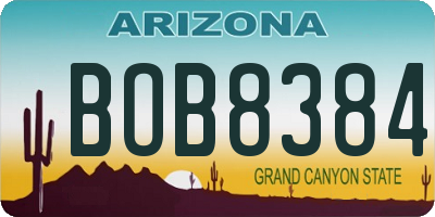 AZ license plate BOB8384