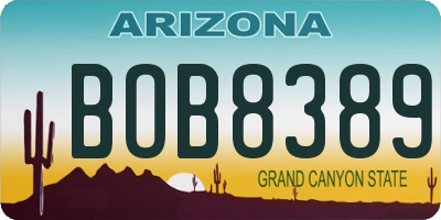 AZ license plate BOB8389