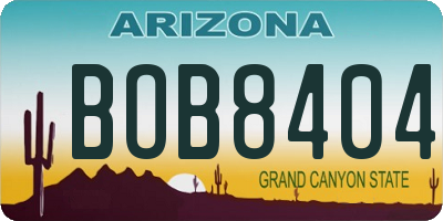 AZ license plate BOB8404
