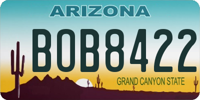 AZ license plate BOB8422
