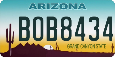 AZ license plate BOB8434