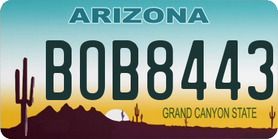 AZ license plate BOB8443