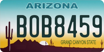 AZ license plate BOB8459