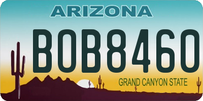 AZ license plate BOB8460