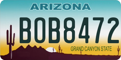 AZ license plate BOB8472