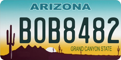 AZ license plate BOB8482