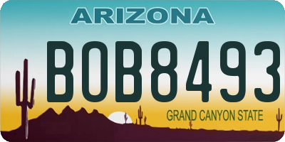 AZ license plate BOB8493