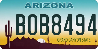 AZ license plate BOB8494