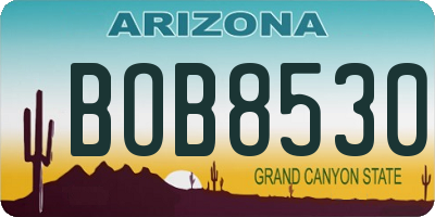 AZ license plate BOB8530