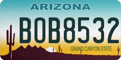 AZ license plate BOB8532