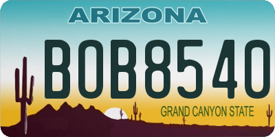 AZ license plate BOB8540