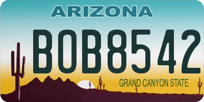 AZ license plate BOB8542